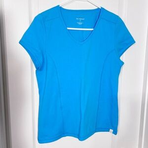 NEW Y2K Be Inspired V-Neck Short Sleeve Athletic Performance Top Turquoise M
